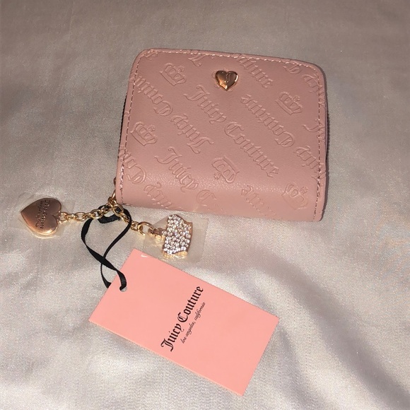 Juicy Couture Dusty Blush Not Your Babe Small Zip Around Bifold Wallet NWT - Picture 2 of 16